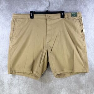 Mutual Weave Chino Board Short Men Size 50 Khaki Brown Flat Front Casual Walking